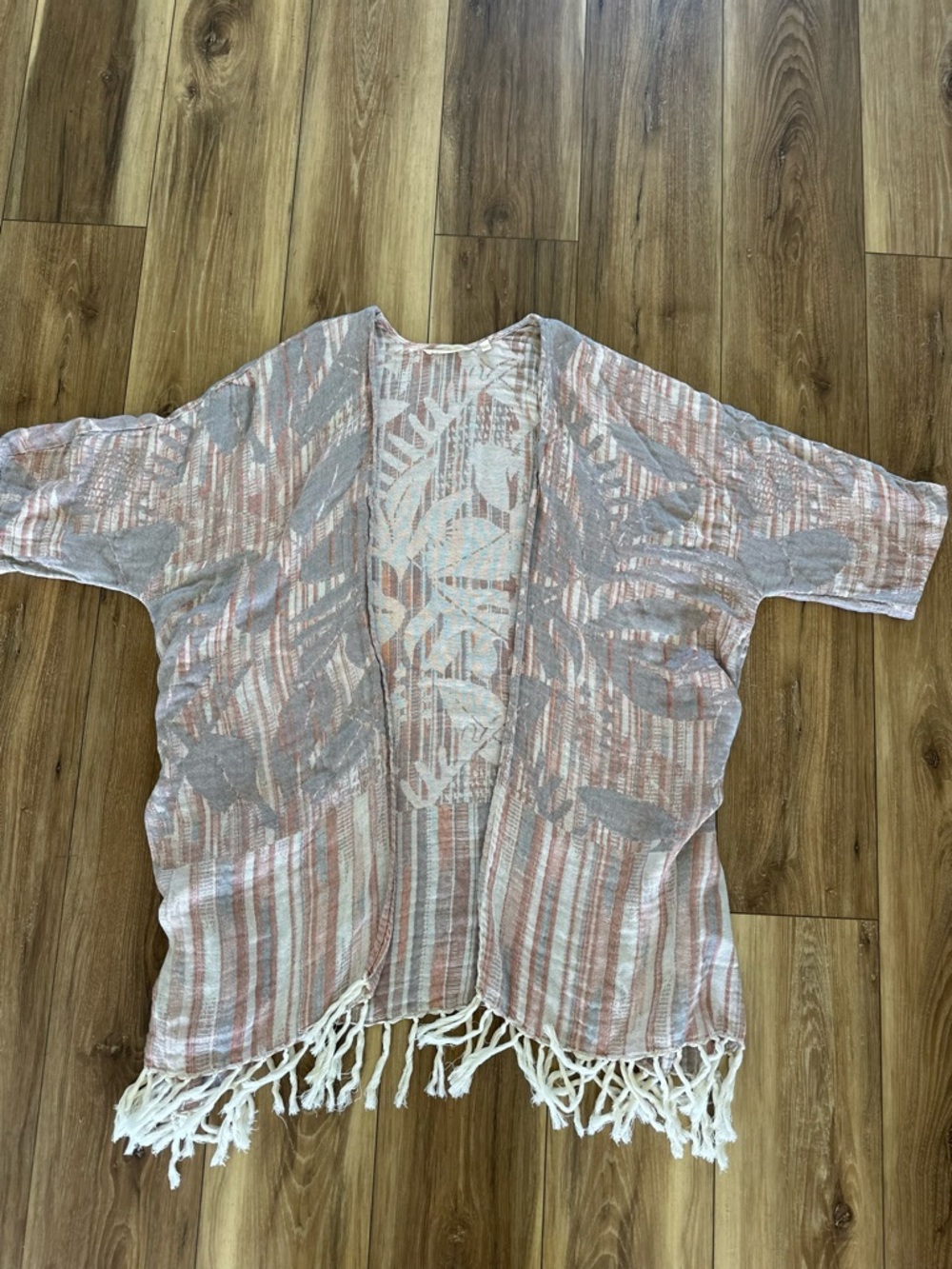 Soft surroundings womens Lightweight Boho Fringe Kimono size L/XL